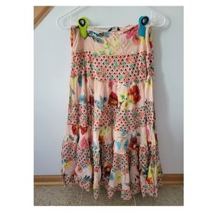 Peach & Orange Floral Maxi Skirt